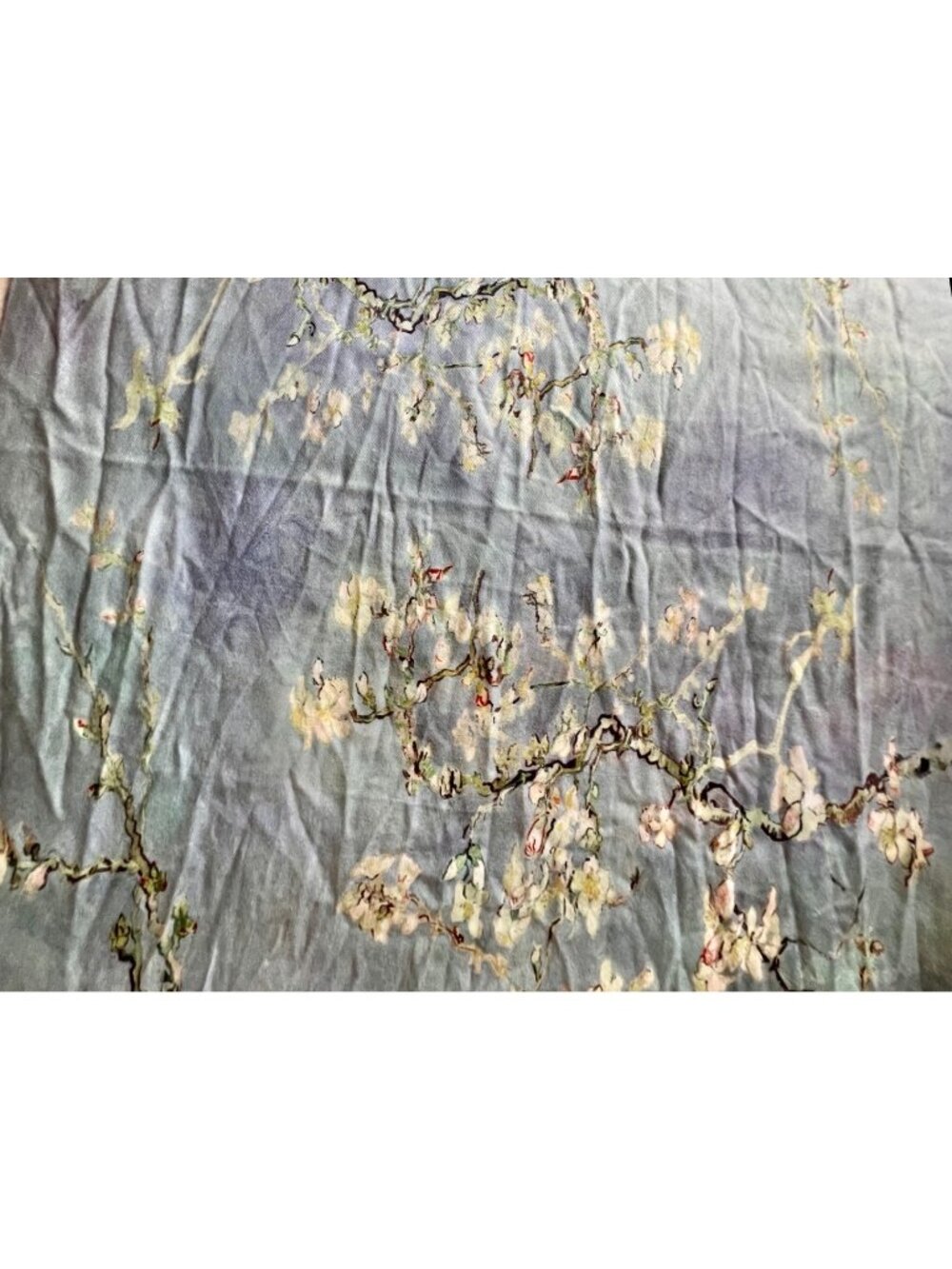 Reversible Fringed Shawl Wrap Van Gogh Almond Blossoms & Monet Water Lilies NWT - Picture 7 of 16